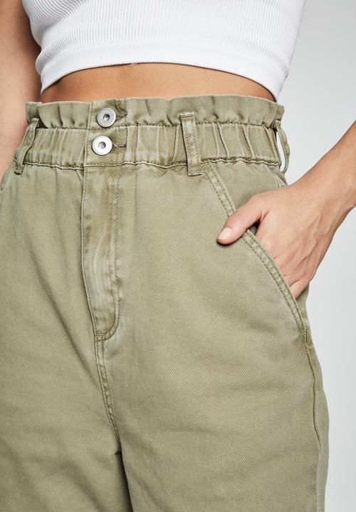 Cotton On - Paperbag jeans - tea