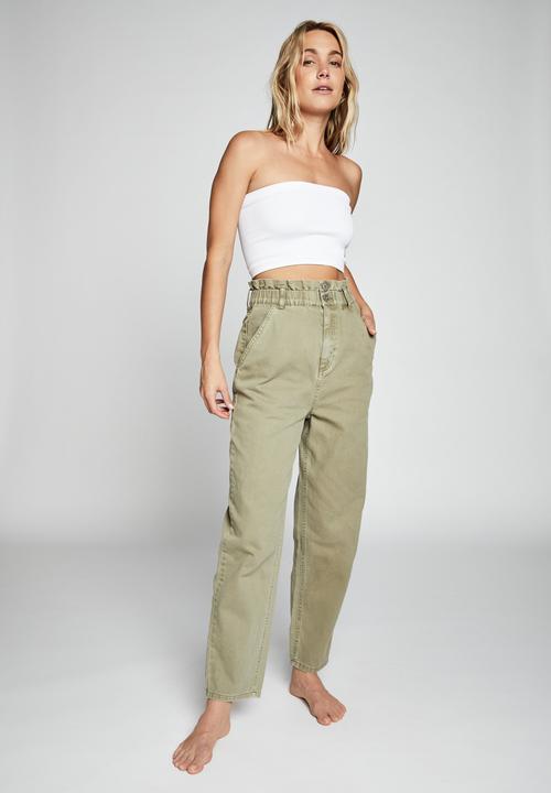 Cotton On - Paperbag jeans - tea