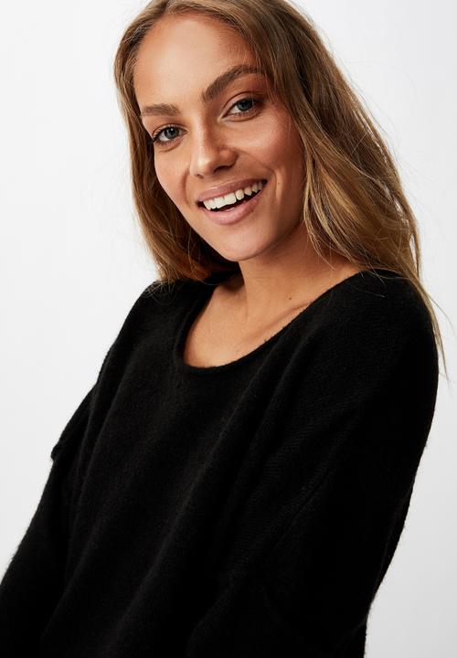 Cotton On - Slouchy fine pullover - black
