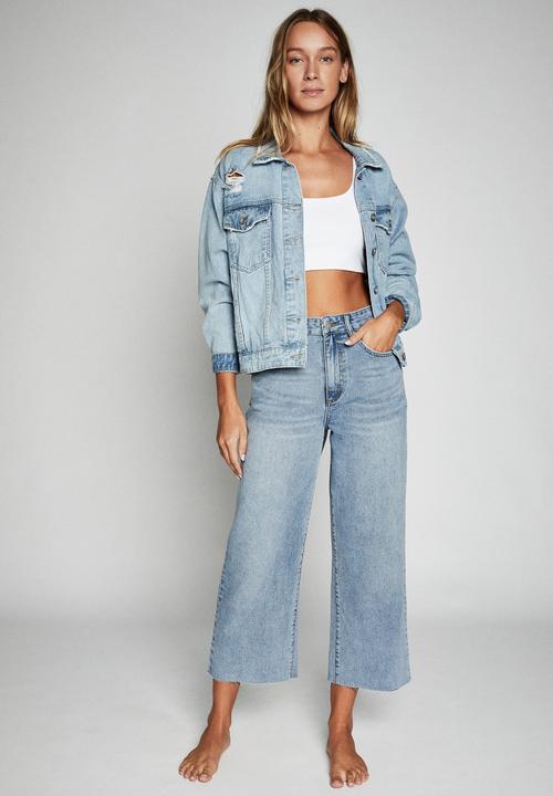 Cotton On - Wide leg cropped jean - blue