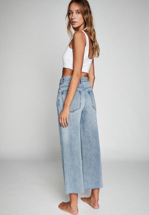 Cotton On - Wide leg cropped jean - blue