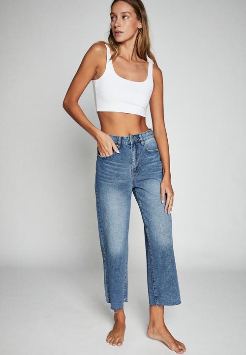 Cotton On - Wide leg cropped jean - blue
