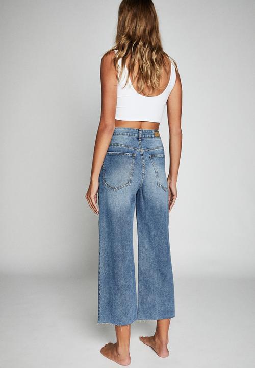 Cotton On - Wide leg cropped jean - blue