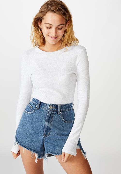 Cotton On - The turn back long sleeve top - grey 