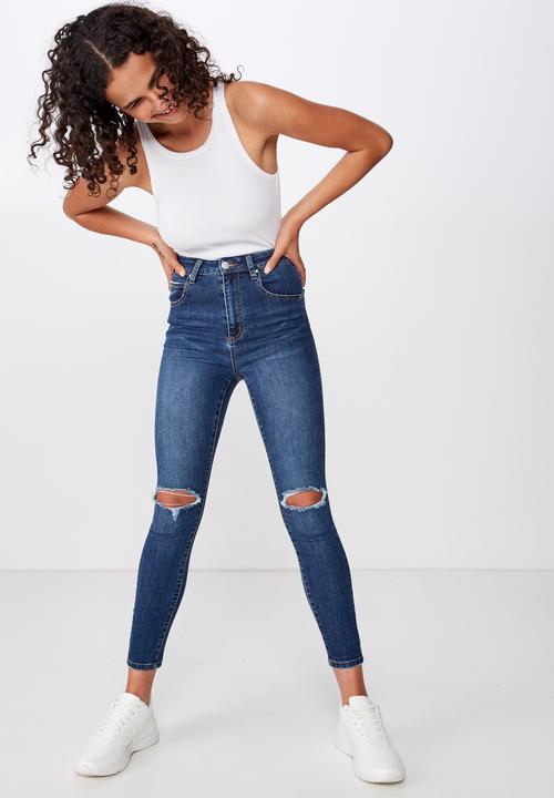 Cotton On - High rise cropped skinny jean - berkley blue 