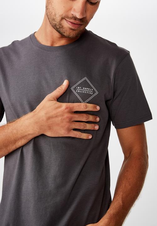 Cotton On - Tbar urban T-shirt - charcoal 