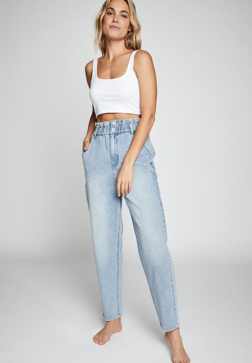 Cotton On - Paperbag jean - brooklyn blue