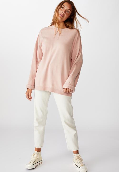 Cotton On - Lola long sleeve tunic crew - misty rose