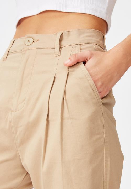 Cotton On - Hunter pleated pant - nomad