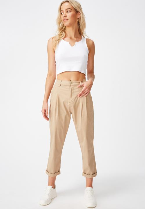 Cotton On - Hunter pleated pant - nomad