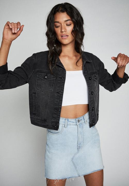Cotton On - Girlfriend denim jacket - black