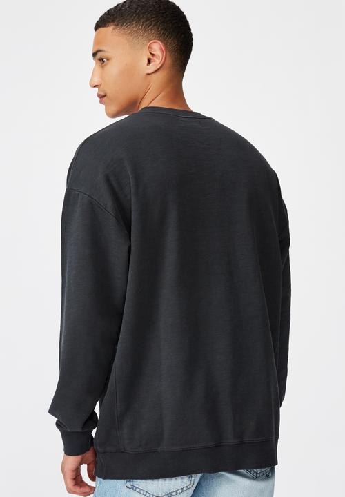Cotton On - Pigment dyed oversized crew - charcoal 