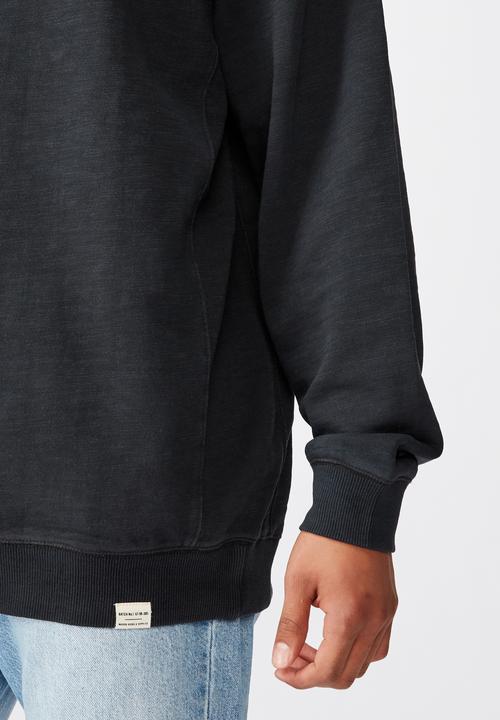Cotton On - Pigment dyed oversized crew - charcoal 