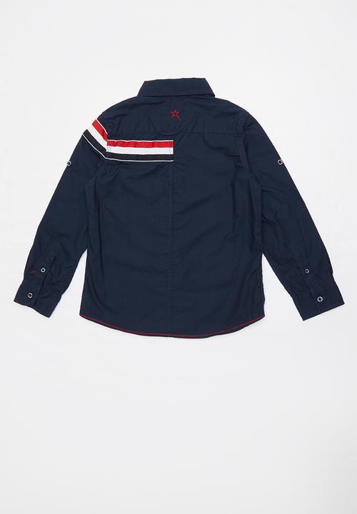 SOVIET - Carlow long sleeve roll shirt - navy