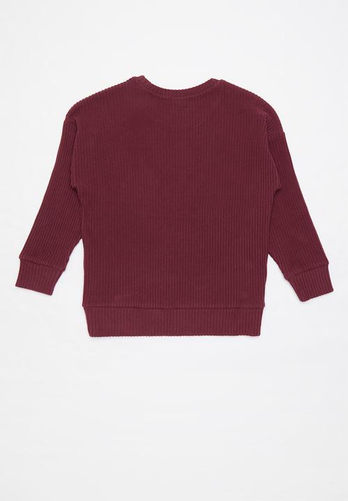 Cotton On - Suki slouch crew - burgundy