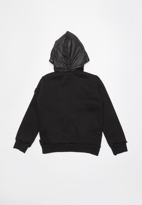 SOVIET - Southfield zip through sweat top - black & blue 