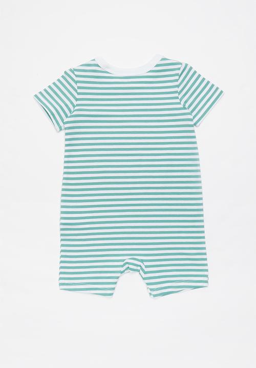 Cotton On - The short sleeve romper - blue & white 