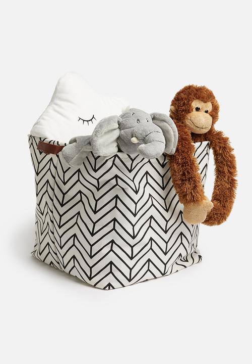 Sixth Floor - Chevron storage basket - black & white