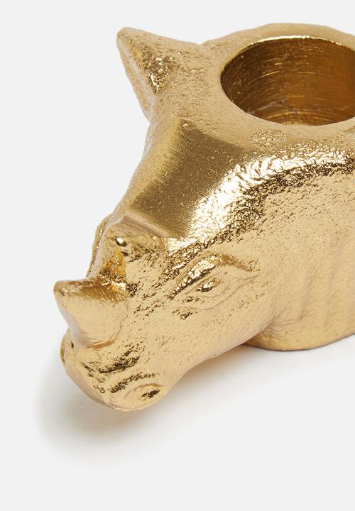 H&S - Animal dinner candle holder - rhino