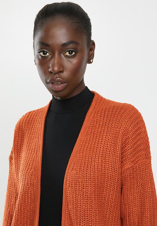 Brave Soul - Long length cardi - orange