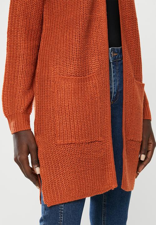Brave Soul - Long length cardi - orange