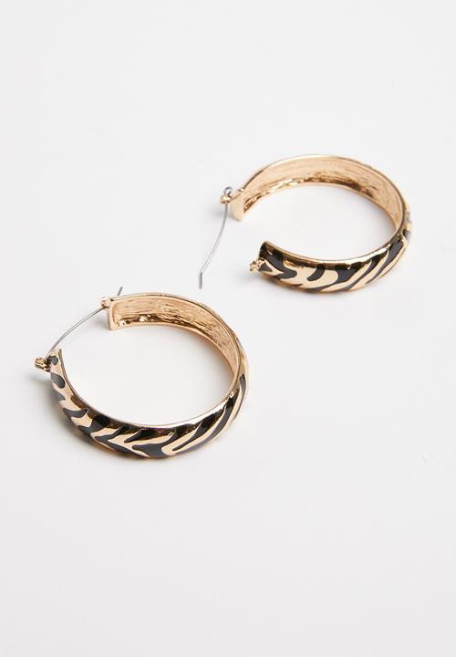 Superbalist - Rules hoop earrings - gold & black