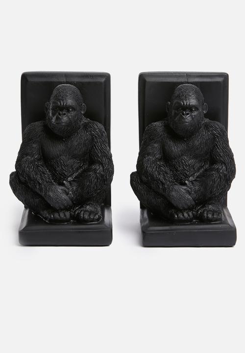 H&S - Gorilla book ends - black