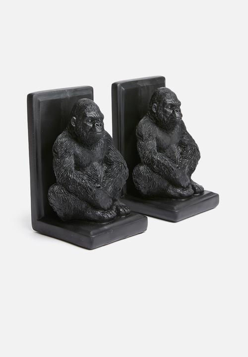 H&S - Gorilla book ends - black