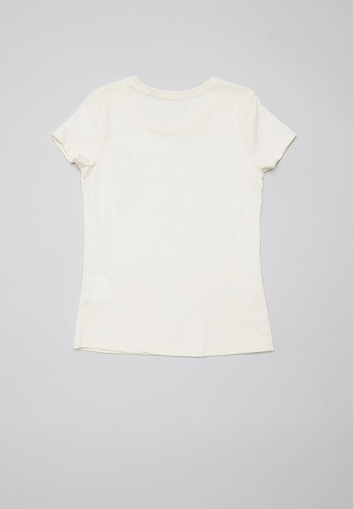 GUESS - Leopard Guess tee - cream 