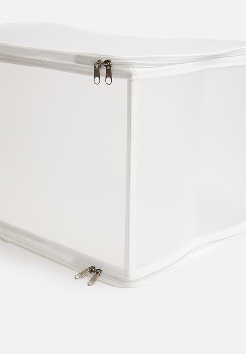 Storage Solutions - Zipper clear storage box - white