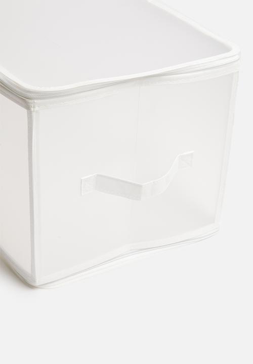 Storage Solutions - Zipper clear storage box - white