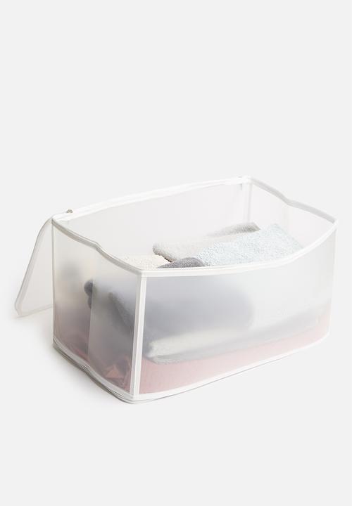 Storage Solutions - Zipper clear storage box - white