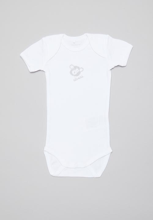 Name It - Body 3 pack short sleeve teddy - white & grey 