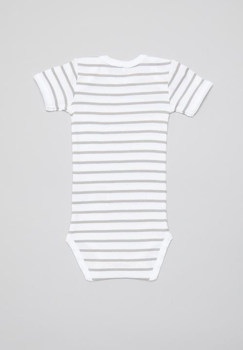 Name It - Body 3 pack short sleeve teddy - white & grey 