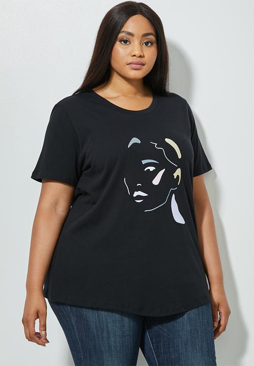 Superbalist - Plus printed tee - black