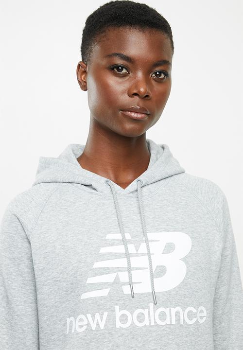 New Balance  - Essential stacked logo hoodie - grey