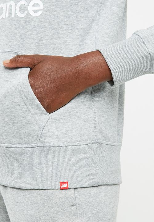 New Balance  - Essential stacked logo hoodie - grey