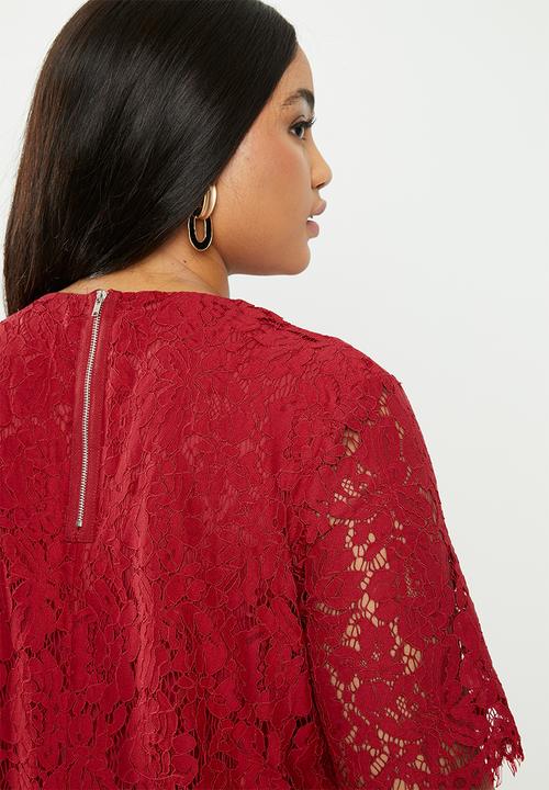 Glamorous - Red lace tunic - red