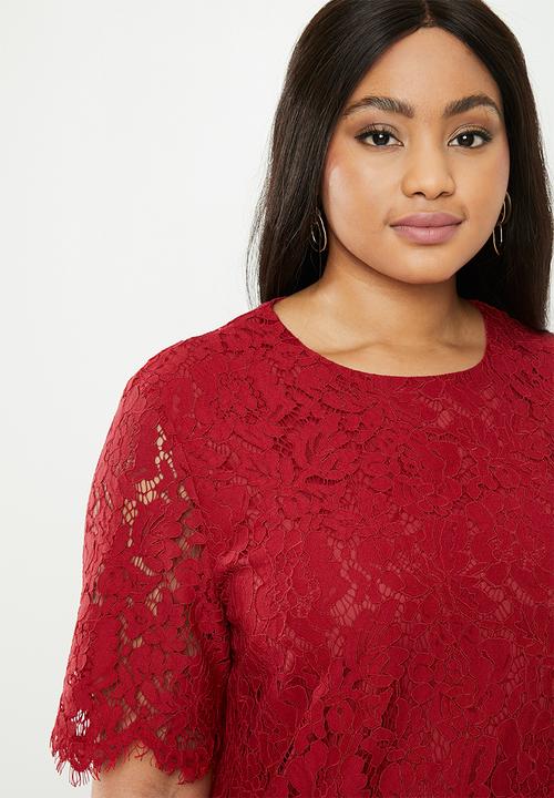 Glamorous - Red lace tunic - red