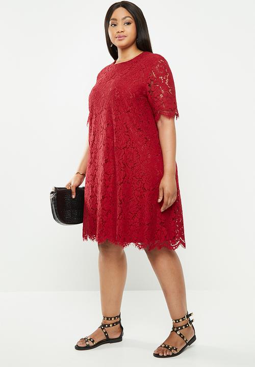Glamorous - Red lace tunic - red