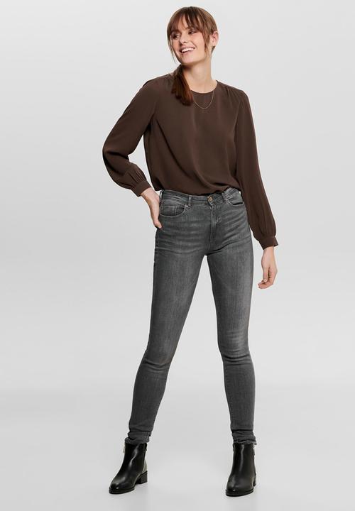 Jacqueline de Yong - Oliver long sleeve top - chicory coffee
