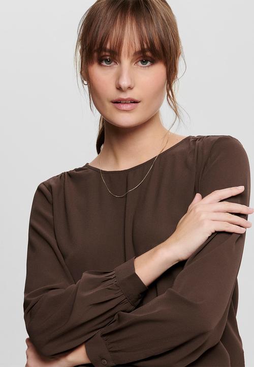 Jacqueline de Yong - Oliver long sleeve top - chicory coffee