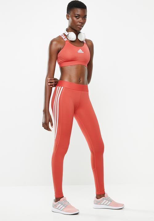 adidas Performance - Ask 3 stripe tights - red