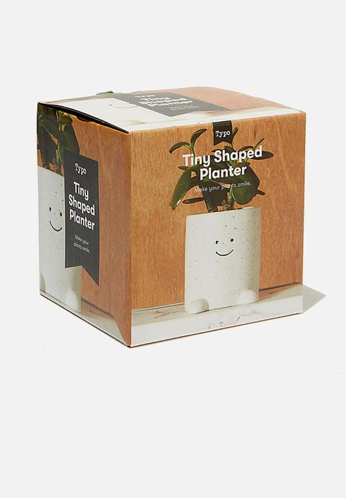 Typo - Tiny shaped planter - white