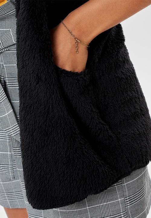 ONLY - New contact hooded sherpa coat - black