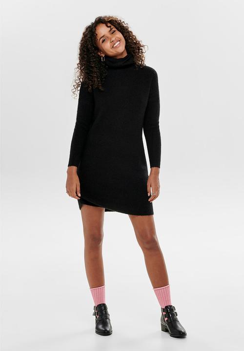 ONLY - Jana cowlneck dress - black