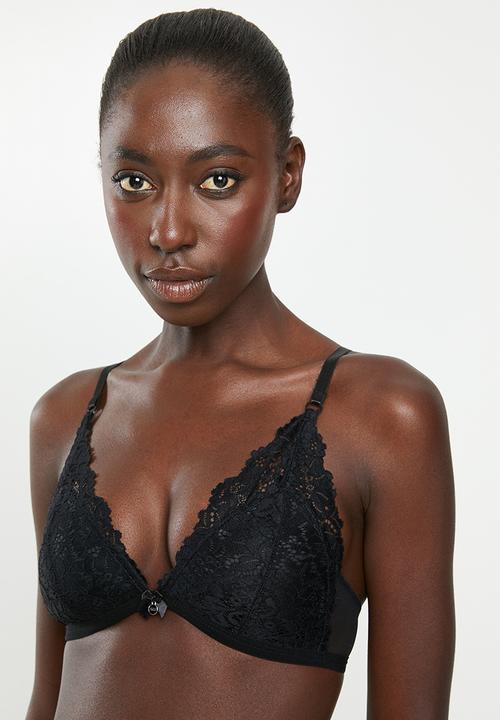 SISSY BOY - Lacey black bra - black