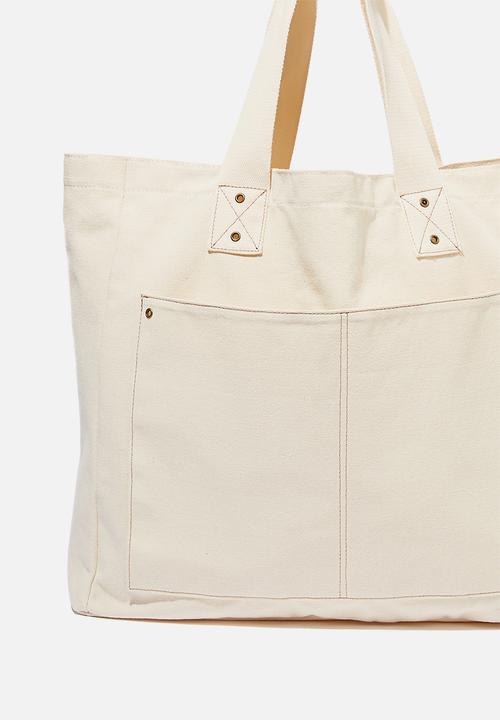 Rubi - Max washed weekend tote bag - natural