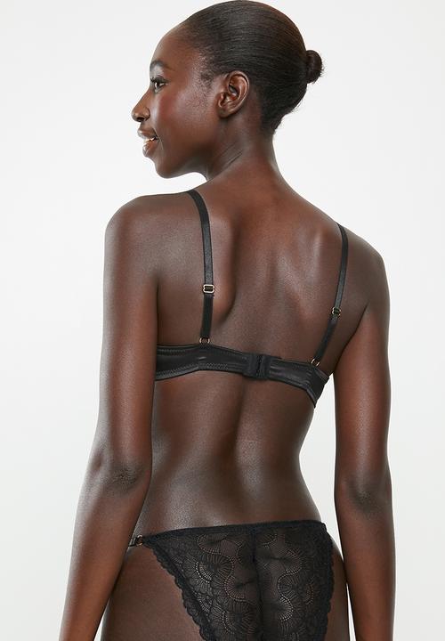 SISSY BOY - Bra with ruffled trim detail - black