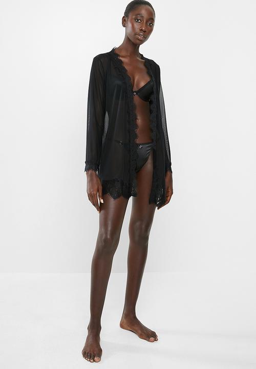 SISSY BOY - Kimono sleeve gown - black